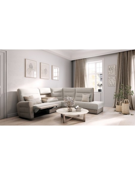 AURIAC - Canapé angle 1 relax, option tétière électrique