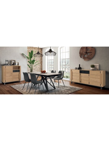RIS - Chaise ANGELE textile enduit