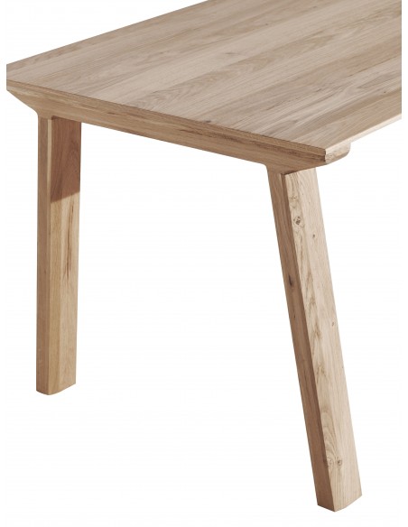 BROOK - Table 4 pieds 1 allonge de 100 cm en chêne massif