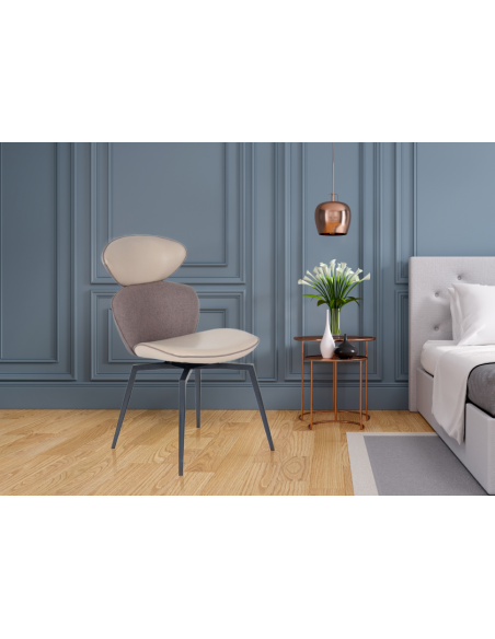 Chaise CALISSON bi-color avec assise pivotante 90° (droite/gauche) avec retour automatique